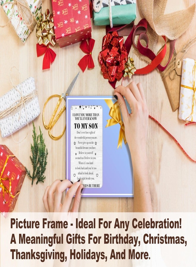 BXVRT Son Photo Frame, Gifts For Son From Mother Father, To My Son Wooden Picture Frame Gifts For Birthday Christmas Graduation, Love Quote Frame Family Gifts For Home Decor -122 - Image 4
